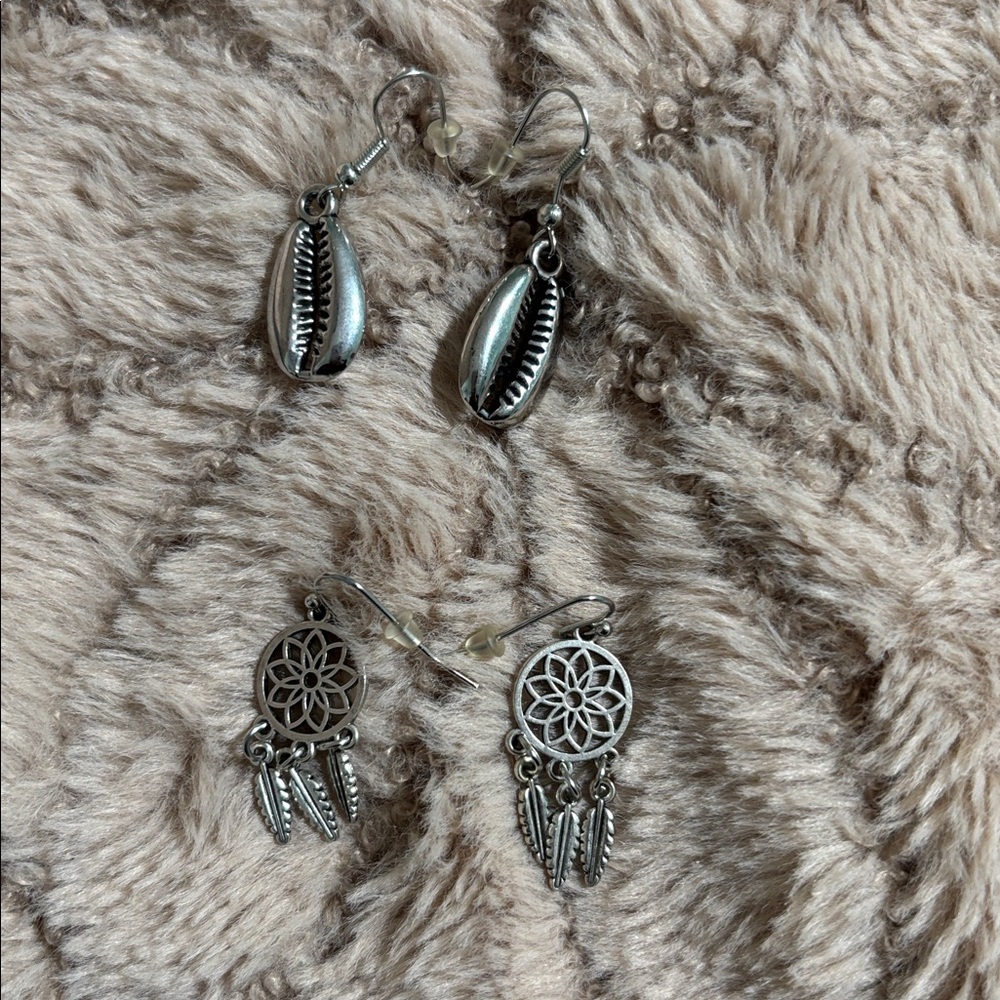 Elegant Silver Dangle Earrings (3 photos/3 pairs)